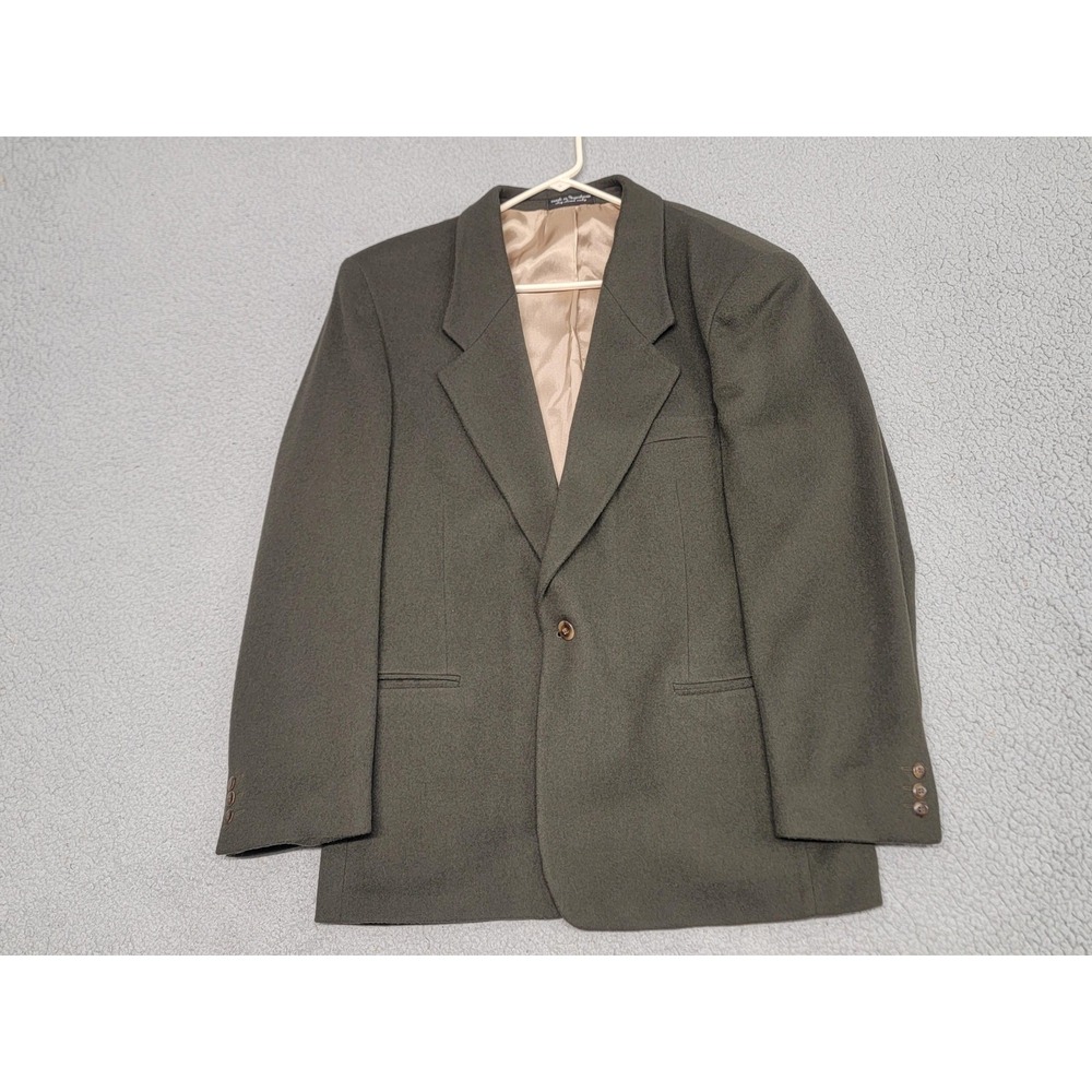 Vintage Zylos George Machado Blazer Mens 42R Green Cashmere Blend Sport Coat 80s